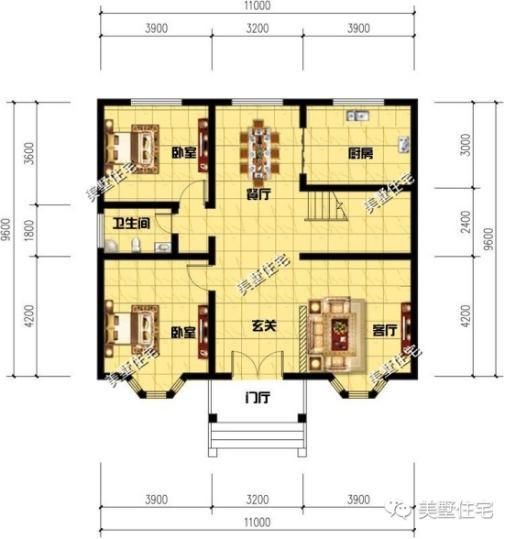 这15款二层别墅，户型方正施工简单，主体造价最低只要18万