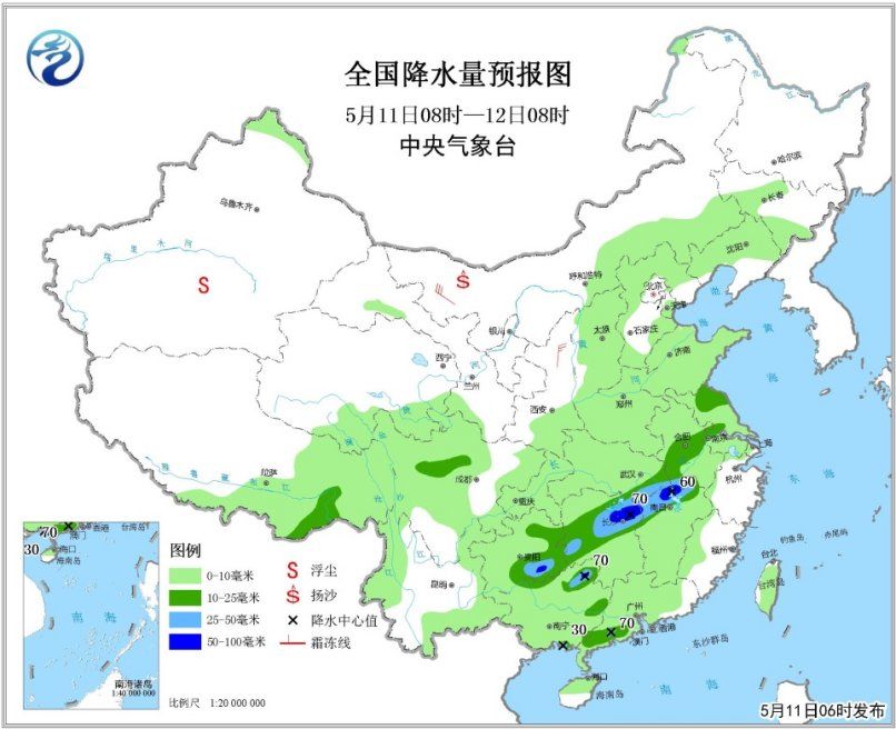 赣湘黔桂雨势强 华北黄淮周末雨止气温猛升