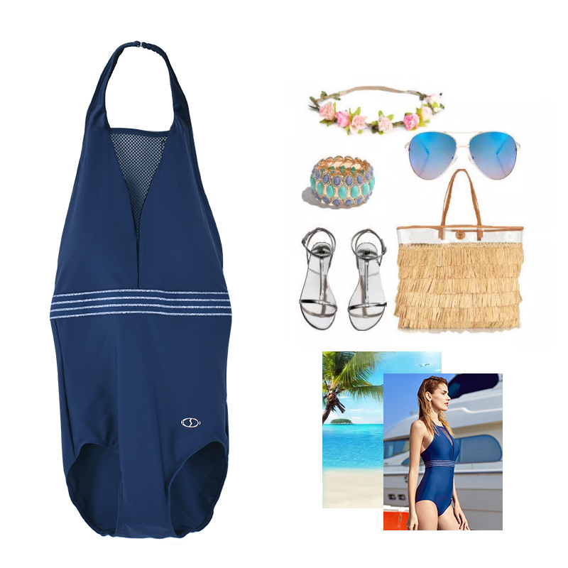 领券150元后849元-安莉芳新款挂脖连体泳衣女