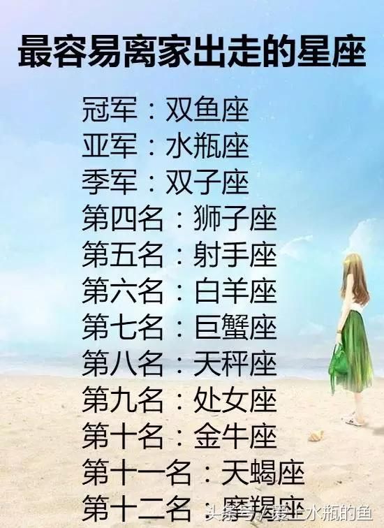 12星座的妈嫌你什么，最容易离家出走排行，一辈子都在做什么