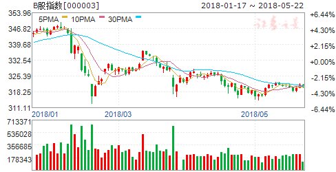 沪市B股指数报收321.25点 跌幅0.04%