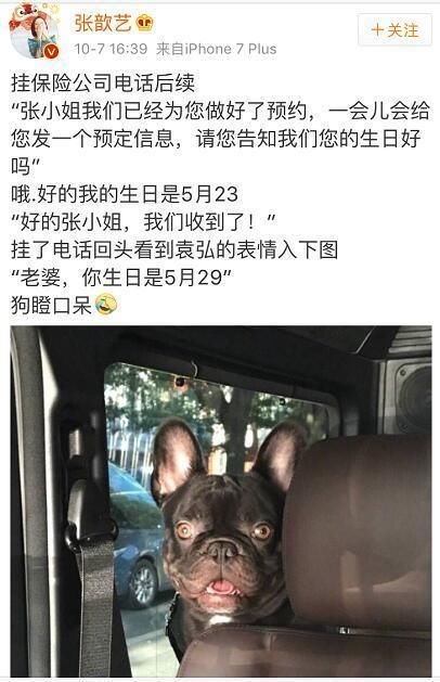 张歆艺预约体检被袁弘嘲笑 保险公司业务员笑