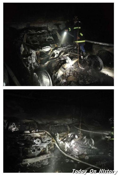 特斯拉事故频发 今日上海某车库又一起特斯拉