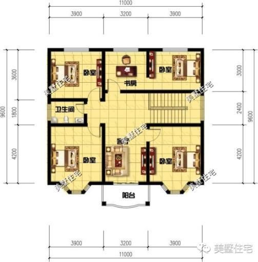 这15款二层别墅，户型方正施工简单，主体造价最低只要18万