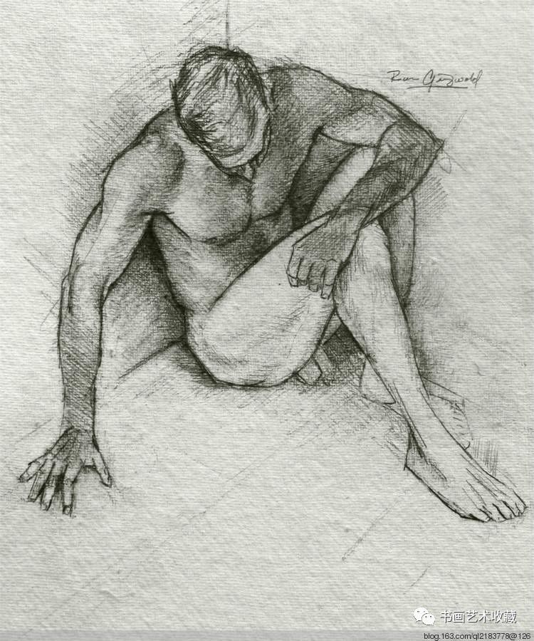 美国画家Ron.Griswold的男人体素描