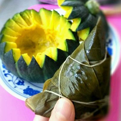 南瓜枸杞红枣糯米盅