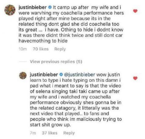 比伯浏览记录中出现赛琳娜视频?回应:幻想该结