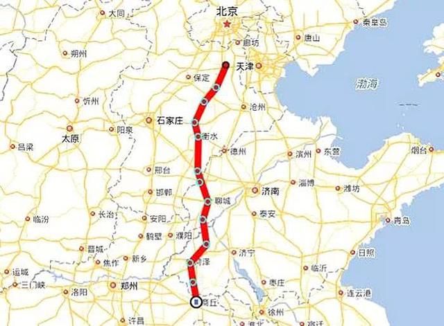 河南河北铁路大规划，沿途设站点13个，设计时速为350km\/h!