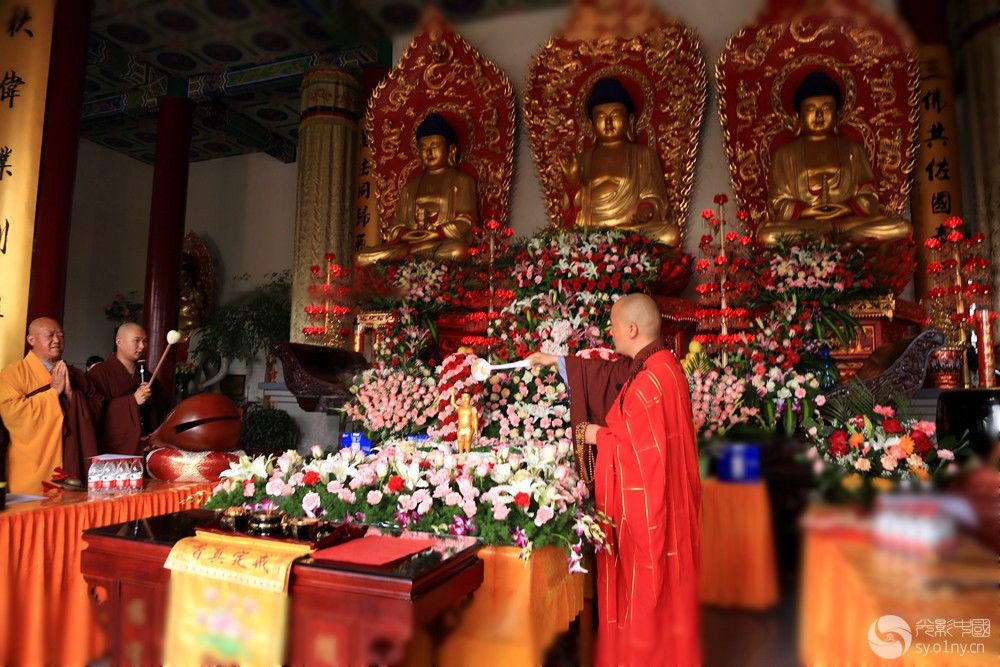 河南镇平鳌圆寺四月初八浴佛法会浴佛节活动隆重举行