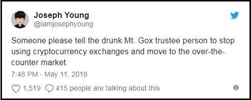 MT. GOX破产受托人或将对最新的比特币价格下跌负责