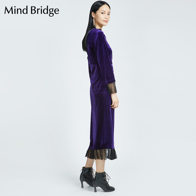 ind Bridge2018秋季新品女装连衣裙 中长款时尚