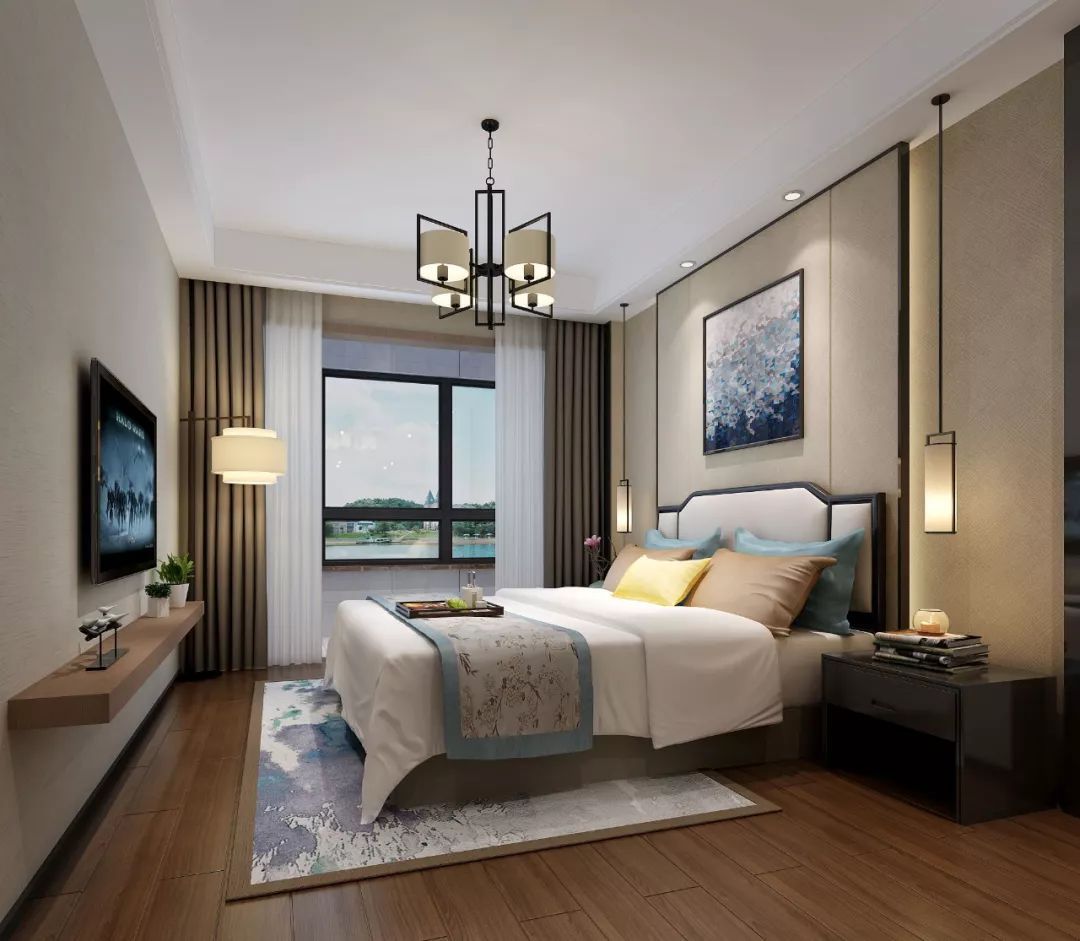 新中式卧室装修效果图,属于中国人自己的风格!