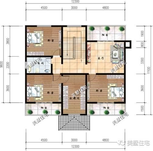 这15款二层别墅，户型方正施工简单，主体造价最低只要18万