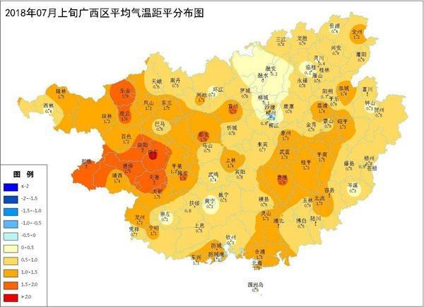 广西2018年7月上旬农业气象旬报