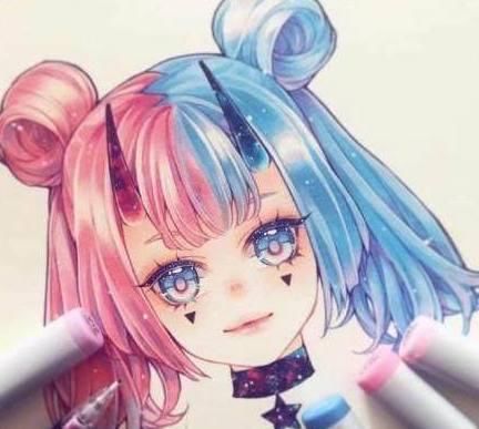 水瓶座女漫画手绘简单 画12星座少女水瓶座-元珍派动漫