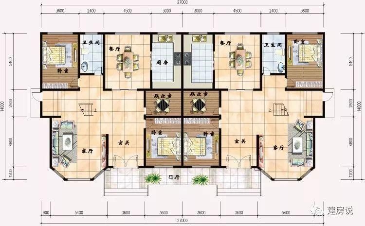 52栋别墅可双拼可独栋，这样建房走出去面子十足