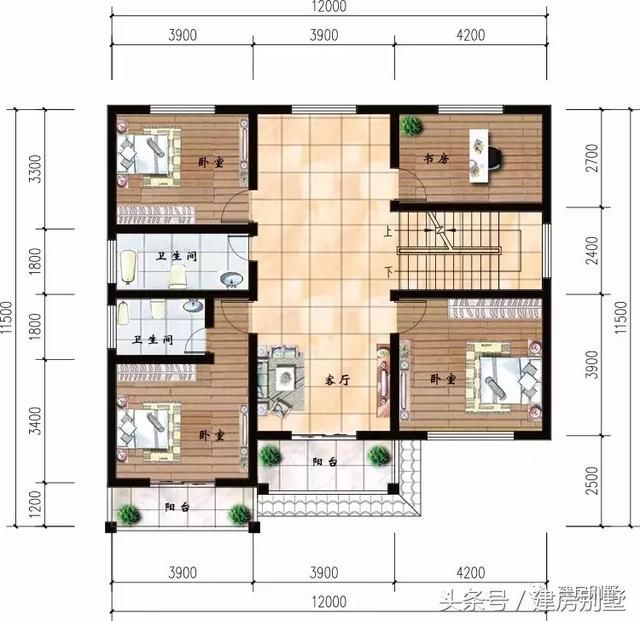 面宽12米的两栋三层别墅，第一栋造价32万，第二栋美式好特别