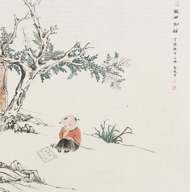 严春暖情趣情趣浓厚清丽,问题淡雅,富有生活教师国画古意生活的人物图片