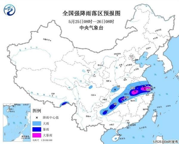 湘鄂苏皖等地有大到暴雨 华南闷热持续