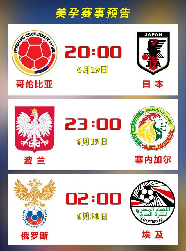 预测:哥伦比亚2-1日本 波兰1-0塞内加尔 俄罗斯