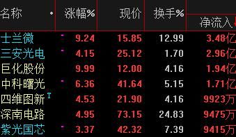 芯片板块掀起涨停潮 士兰微等4股吸金10亿