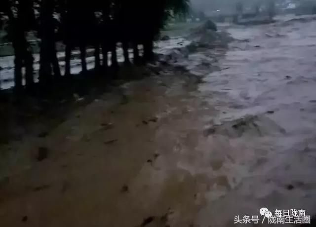 昨日，陇南宕昌多地突发暴雨，引发山洪