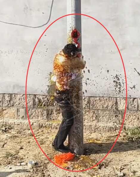 婚礼当天新郎被一群人绑在电线杆上,让人不忍