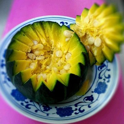 南瓜枸杞红枣糯米盅