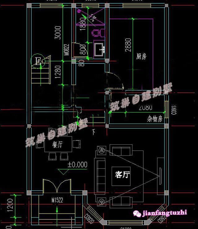 20万90平方米农村三层小别墅设计住宅施工图