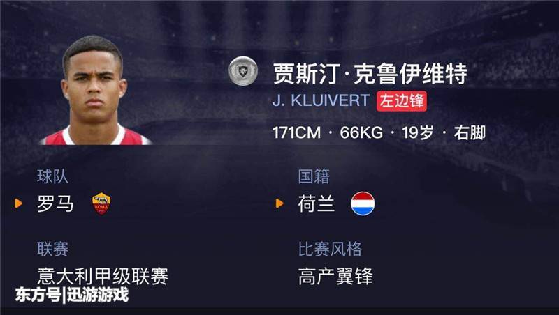 《实况足球》潜力巨星贾斯汀克鲁伊维特,罗马