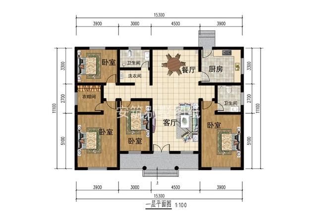 造价新中式一层别墅大面,图纸宽图纸,农村低又家户光伏安装户型图片