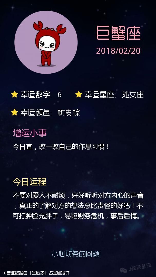 星座运势2018-02-20 摩羯座熬夜伤身，狮子座小心着凉感冒！