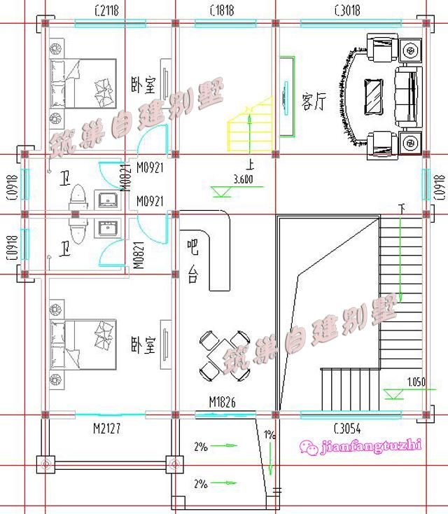 150平方米经济实用三层农村自建房设计图效果图，四面通透！