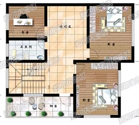 方正户型占地约90平米农村自建房设计图纸