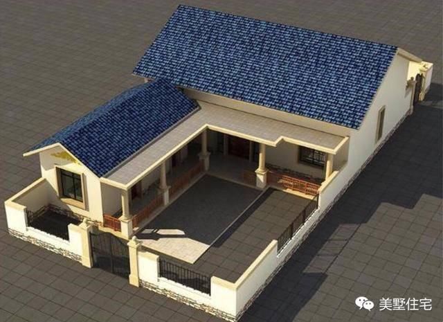 前后庭院一层乡村建房设计图仅18万,非常适合