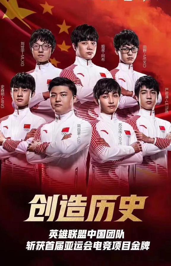 亚运会电竞表演赛奖牌榜公布, 中国代表团队奖