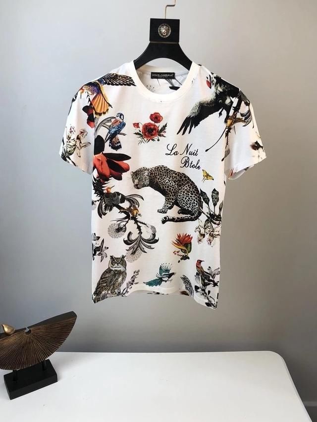 杜嘉班纳 古奇 2018男士短袖T恤,舒适透气,绽放