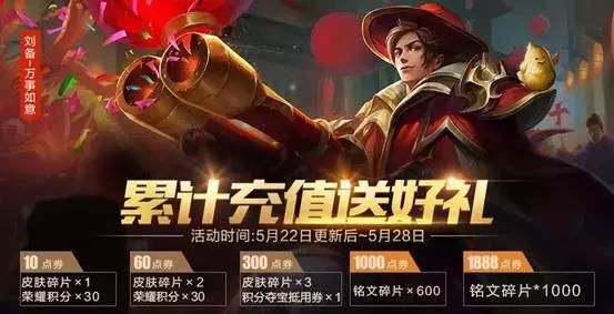 王者荣耀:充值活动再次上线,钻石积分夺宝奖池