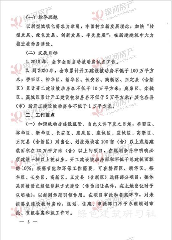 官方再提石家庄商品房限价定向放松 被动式住宅再推进