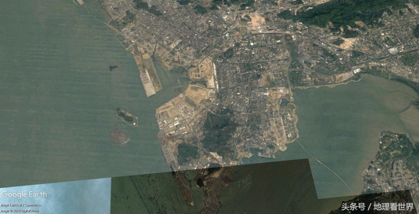 1979-2017年透过卫星地图看深圳南山区伟大的