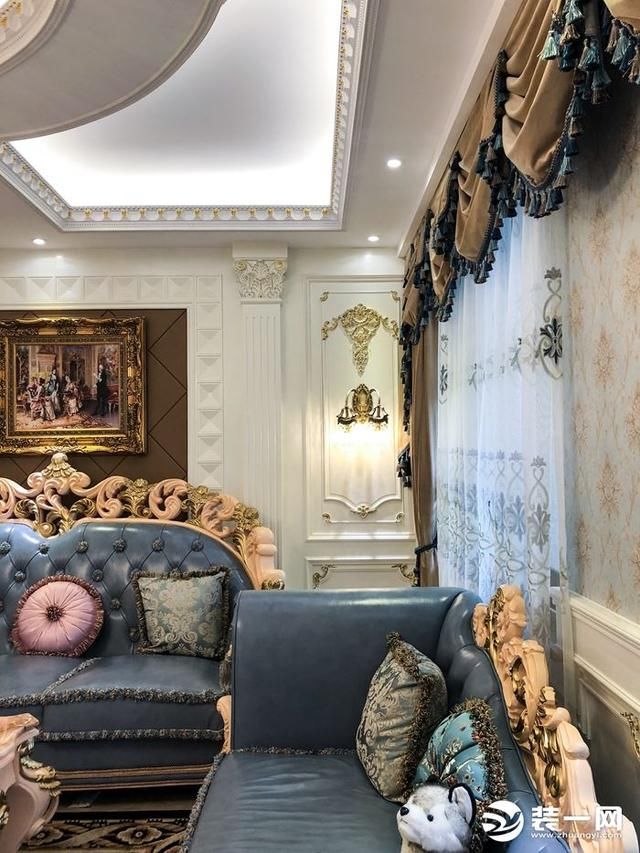 高贵典雅200平米装修案例 精装全包60万打造