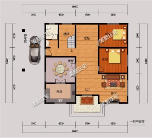 带堂屋、车库的三层别墅，看了外观和布局，大家都说很实用