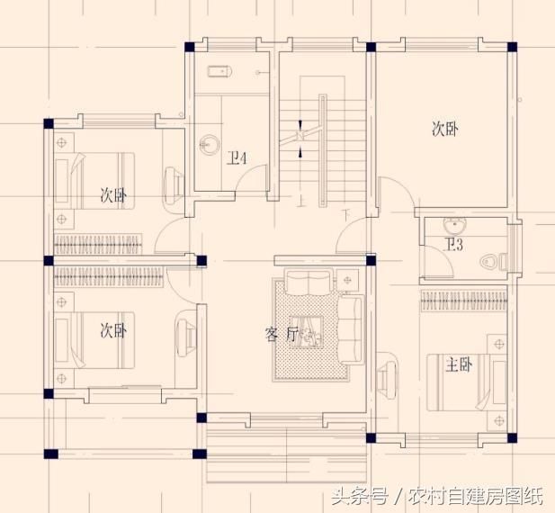 7款三层农村自建房设计，4款带堂屋，3款造价不超过30万