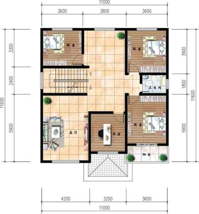 11X11.6米三层带车库别墅，美观实用接地气，建一栋村里人刮目相