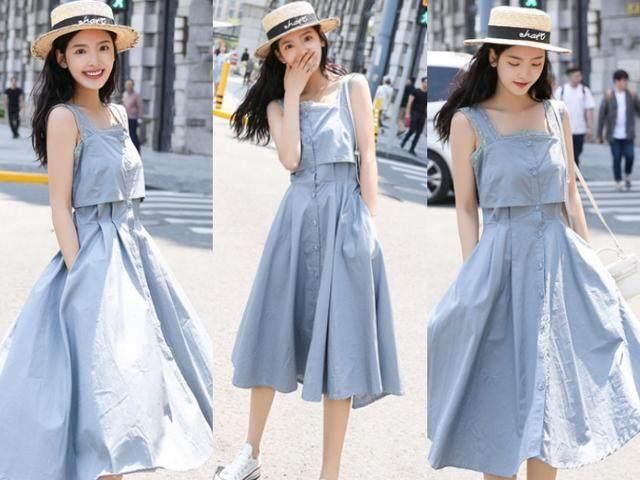 夏季第一条裙子，我选“淡蓝色”连衣裙，挑一款穿上清凉又时髦