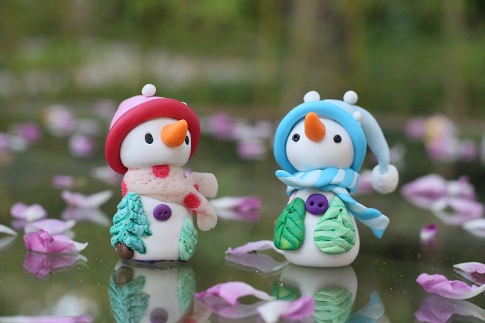 儿童雪糕棒手工 可爱的雪人书签diy