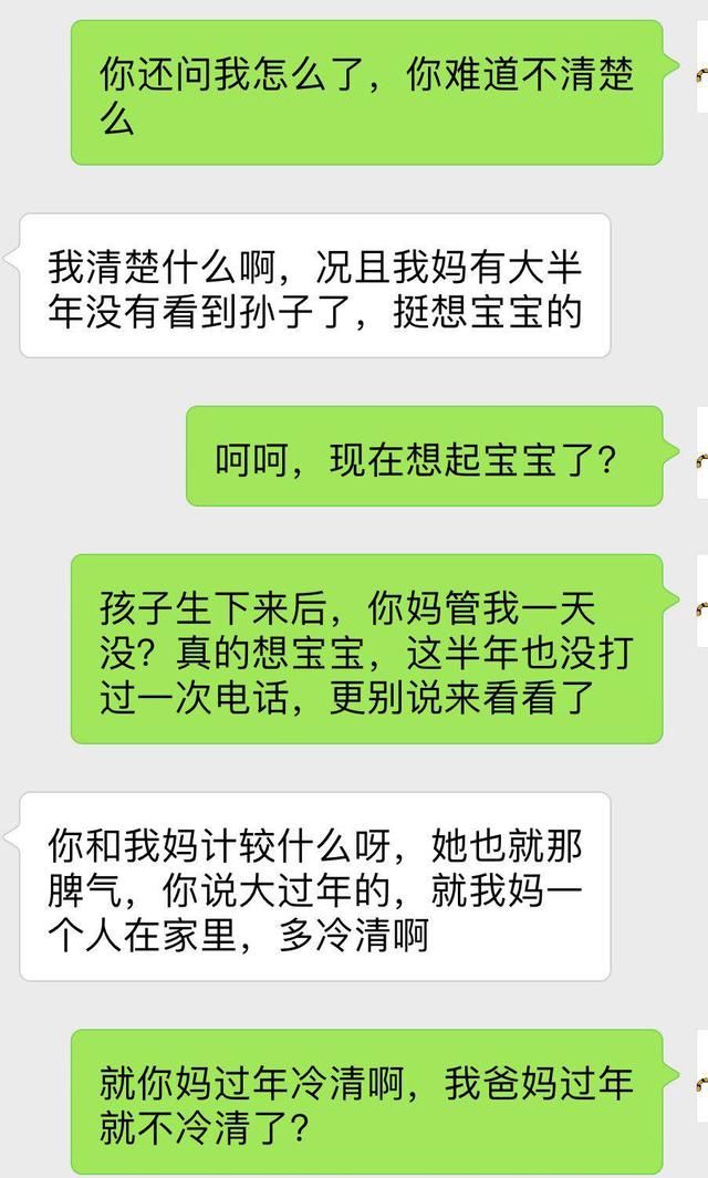 “婆婆，孩子你一天都没带过，过年想要我陪你？想的真美！”