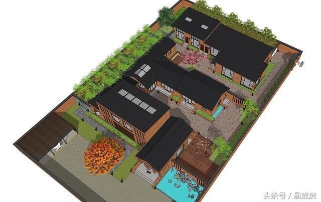 壮阔水景与新中式农村板房完美结合,浙江60万户型别墅别墅小样图片