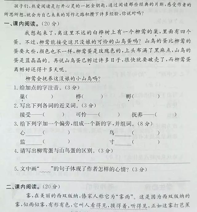 3-6年级阅读理解专项训练+答题技巧,孩子吃透