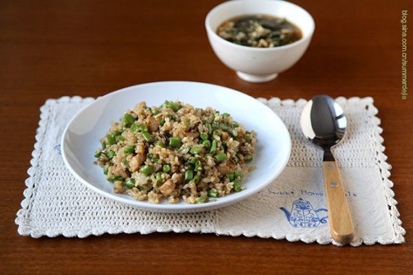 肉末榄菜豇豆炒饭